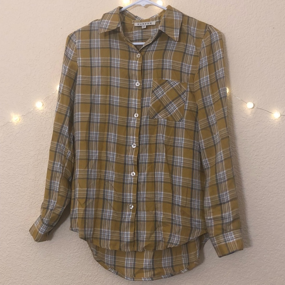 NWOT Yellow Plaid Button-Down from Buckle